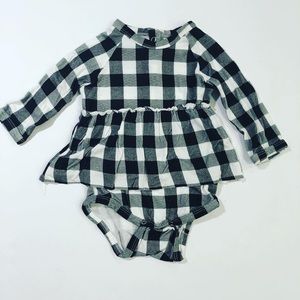Spearmint Love Buffalo plaid onesie